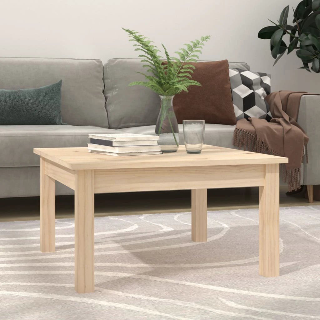 vidaXL vidaXL Coffee Table 80x50x40 Cm Solid Pine Wood With Rustic Wax Finish And Sturdy Frame Living Room Decor - Coffee Table