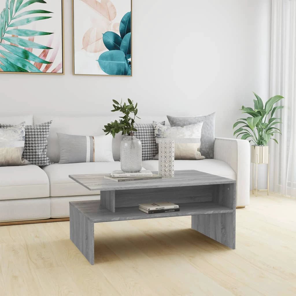 vidaXL Coffee Table 90x60x42.5 cm Smoked Oak Engineered Wood For Modern Living Room Decor by vidaXL