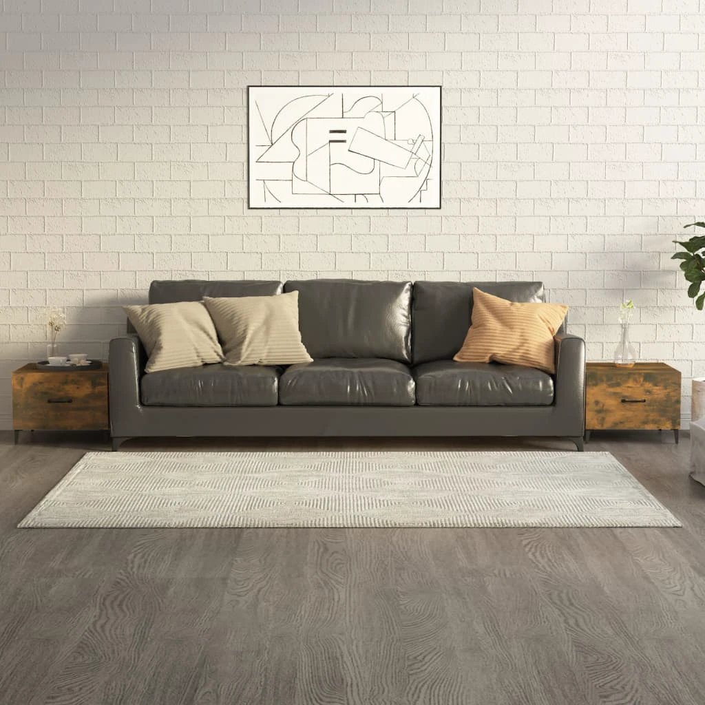 VidaXL Coffee Table 50x50x40 cm Smoked Oak Top With Metal Legs Living Room Decor by vidaXL