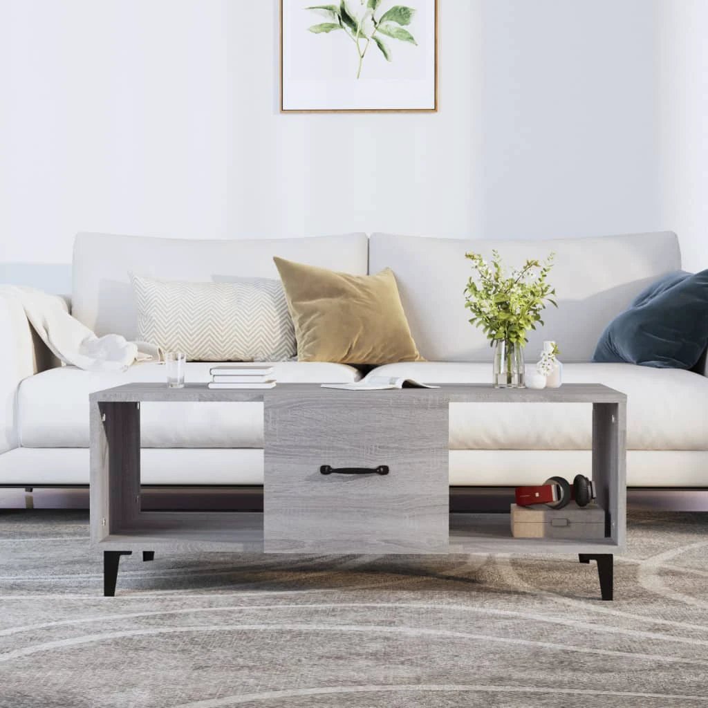VidaXL Coffee Table 102x50x40 cm Smoked Oak Engineered Wood With Ample Storage Space Living Room by vidaXL