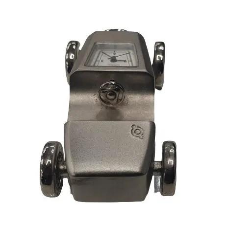 Miniture Miniature Clock Silver Plated Car Solid Brass IMP66 - CLEARANCE NEEDS RE-BATTERY - Clock