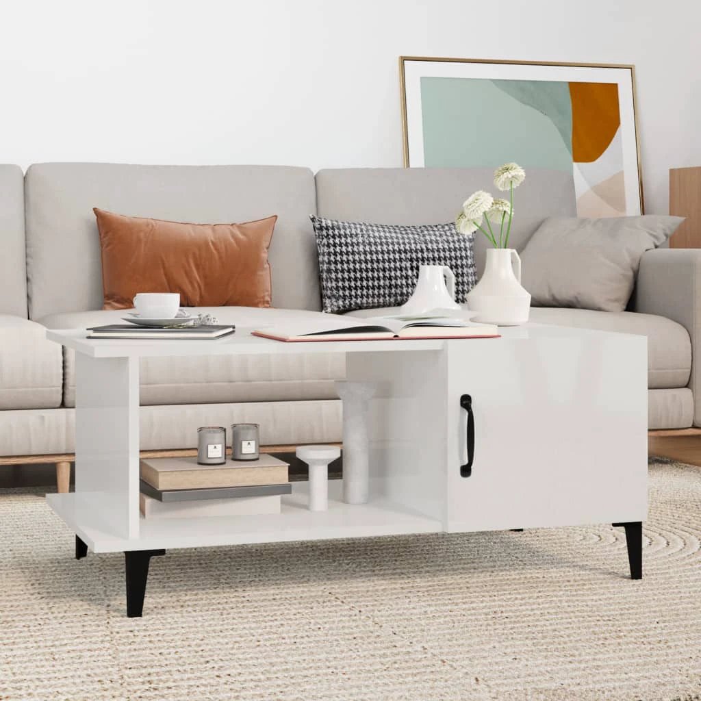 VidaXL Coffee Table 90x50x40 cm Smoked Oak Engineered Wood With Storage Cabinet For Living Room by vidaXL