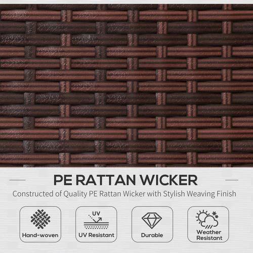 Outsunny Outsunny Folding Rattan Sun Lounger, 53H cm - Sun Lounger