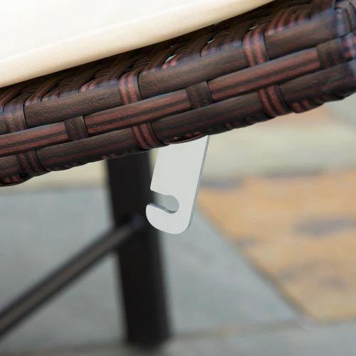 Outsunny Outsunny Folding Rattan Sun Lounger, 53H cm - Sun Lounger