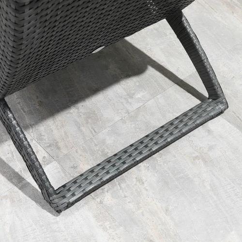 Outsunny Garden Patio Rattan Wicker Folding Sun Lounger Cushion Grey - Sun Lounger
