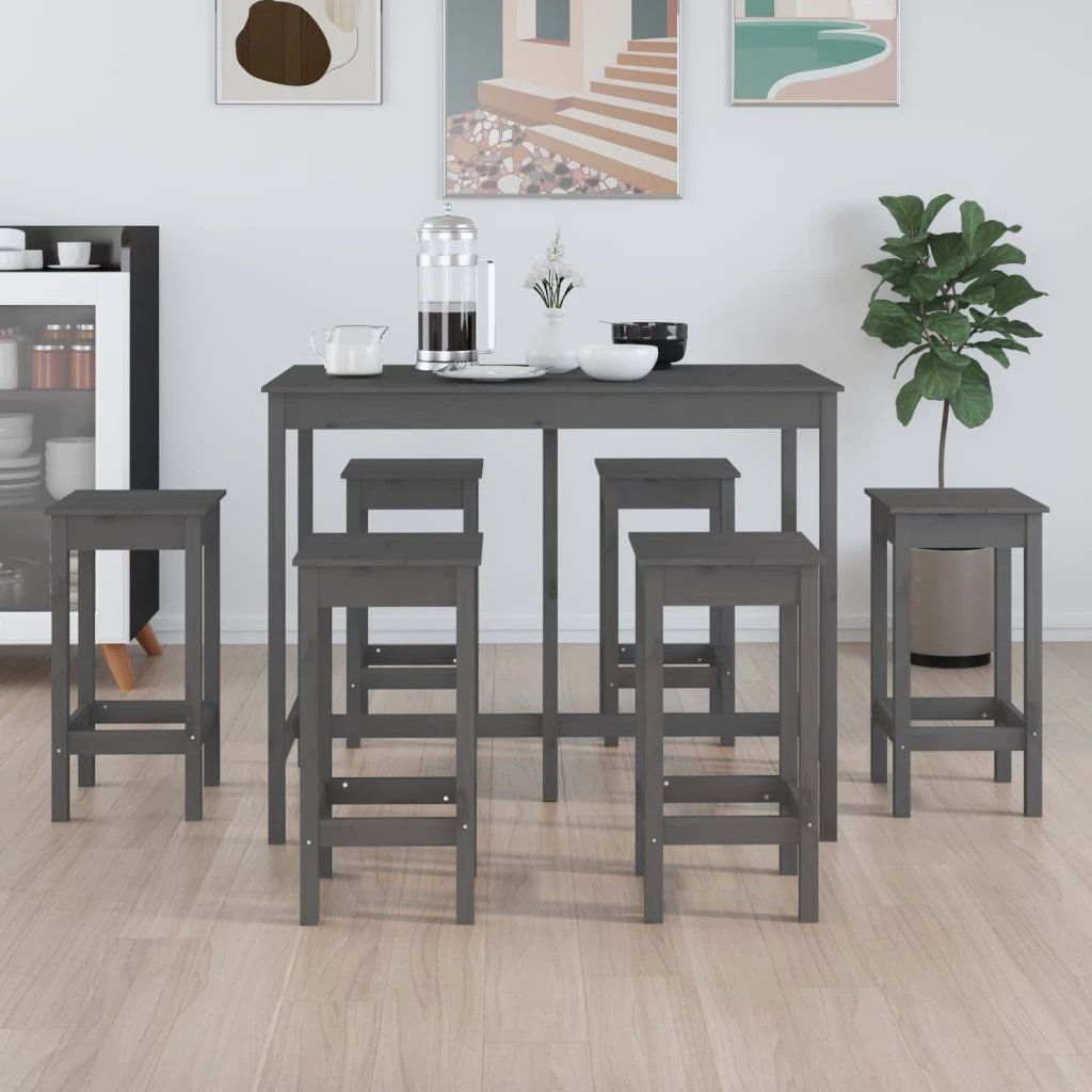 vidaXL vidaXL 7 Piece Bar Set Solid Wood Pine - Dining Set