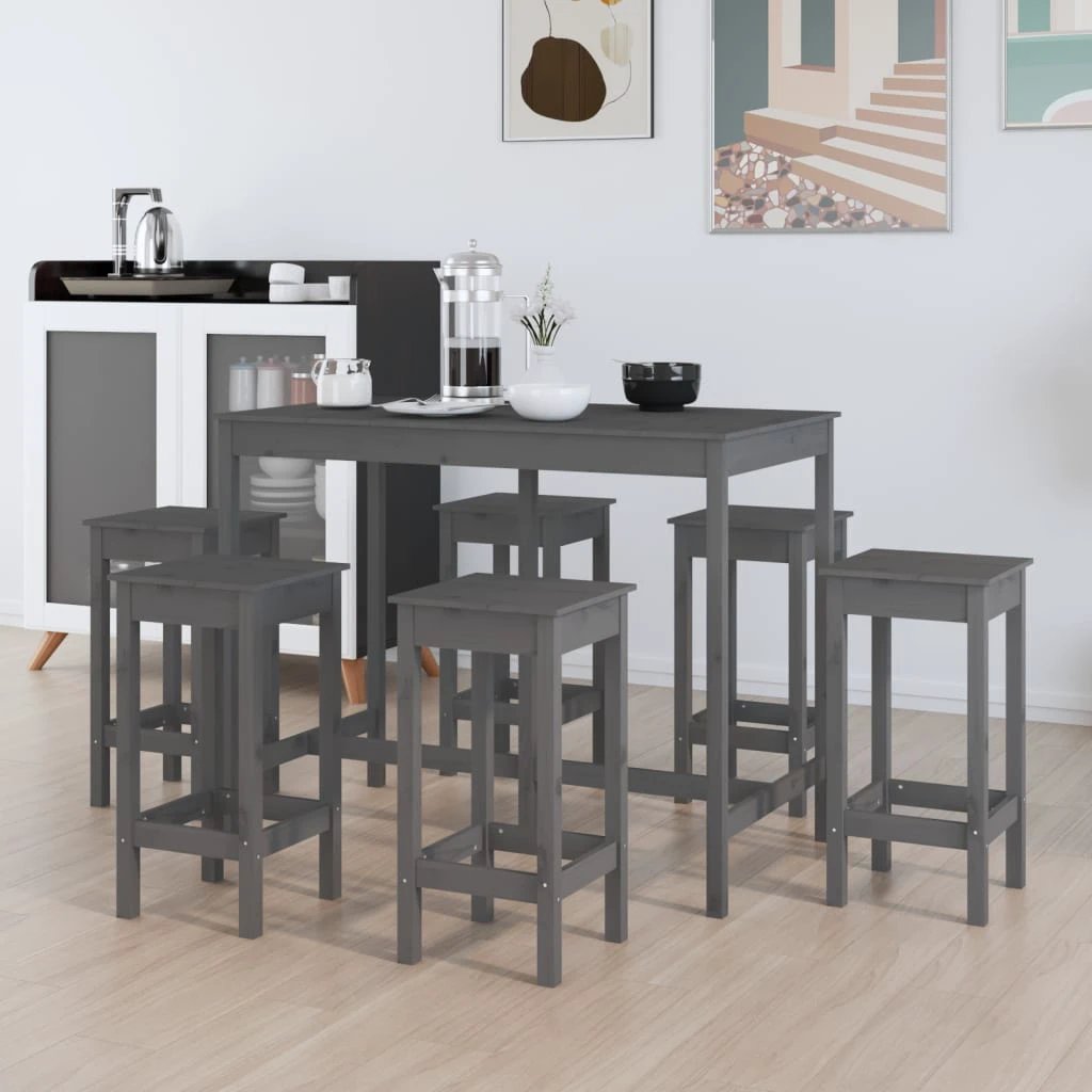 vidaXL vidaXL 7 Piece Bar Set Solid Wood Pine - Dining Set