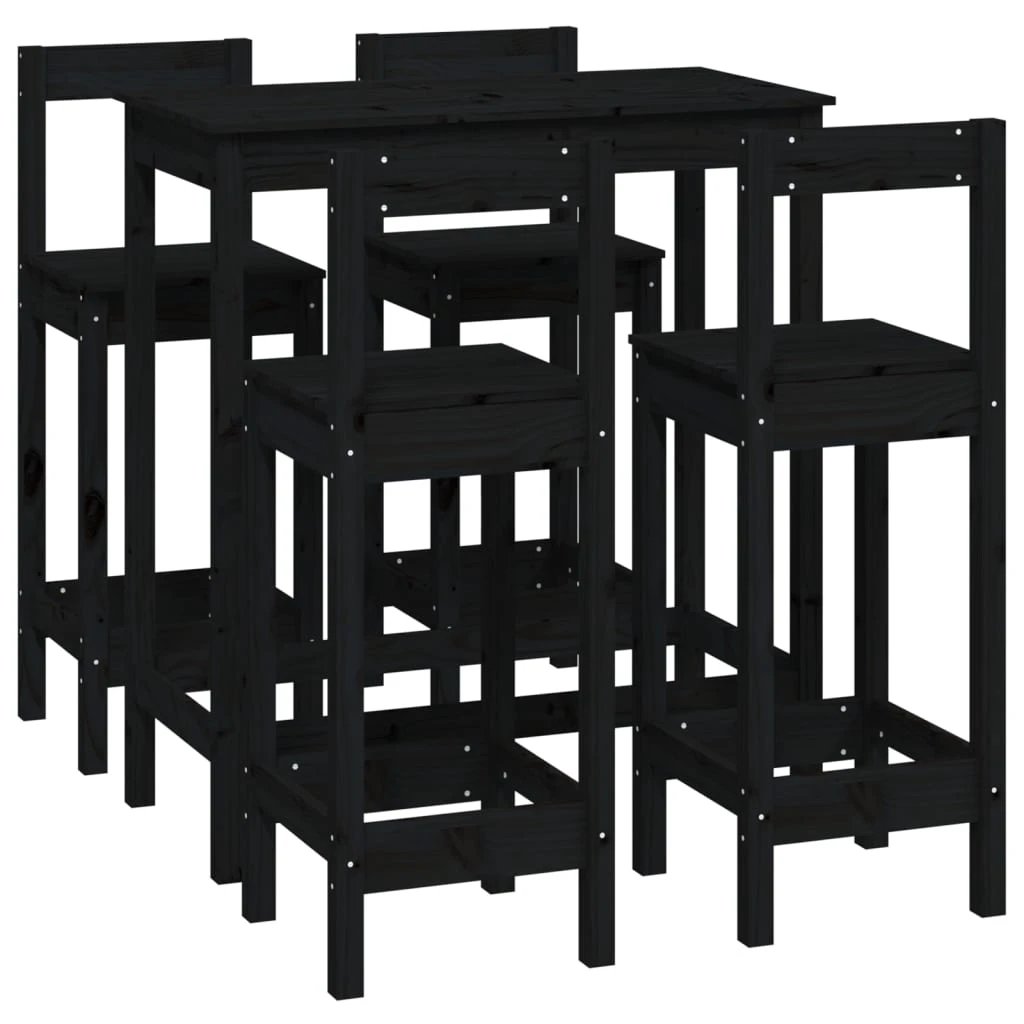 vidaXL 5 Piece Bar Set Honey Brown Solid Wood Pine by vidaXL