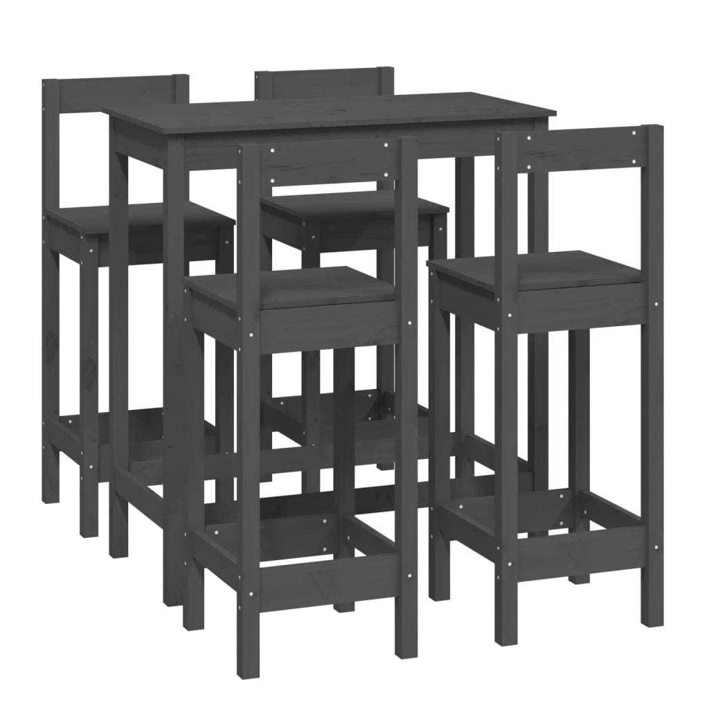 vidaXL 5 Piece Bar Set Honey Brown Solid Wood Pine by vidaXL