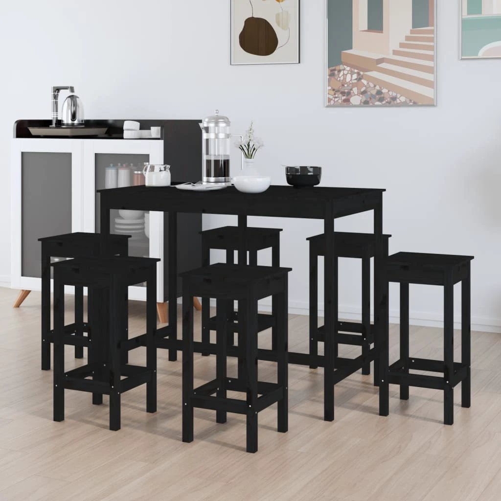vidaXL 7 Piece Bar Set Solid Wood Pine by vidaXL