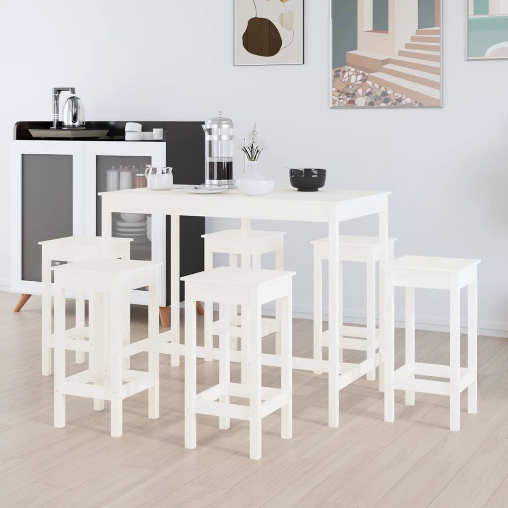 vidaXL vidaXL 7 Piece Bar Set Solid Wood Pine - Dining Set