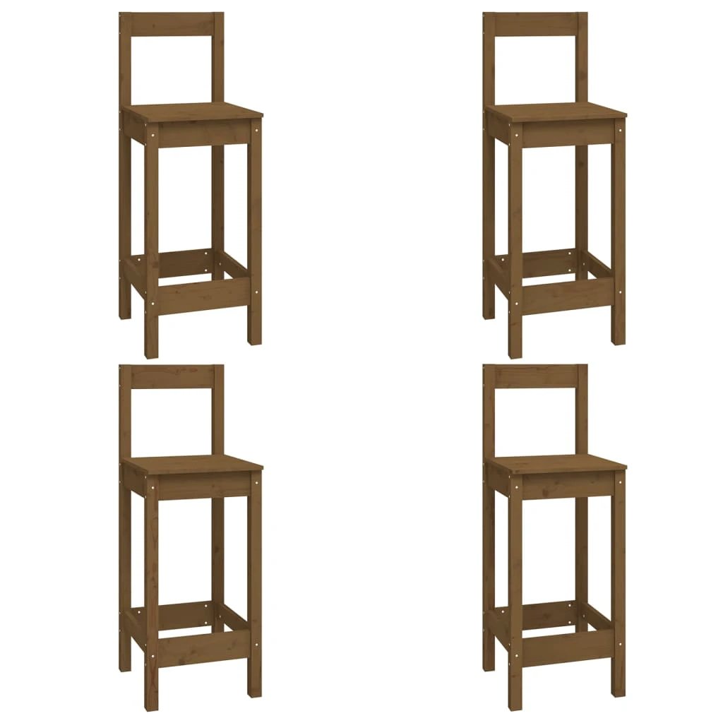 vidaXL vidaXL 5 Piece Bar Set Honey Brown Solid Wood Pine - Dining Set