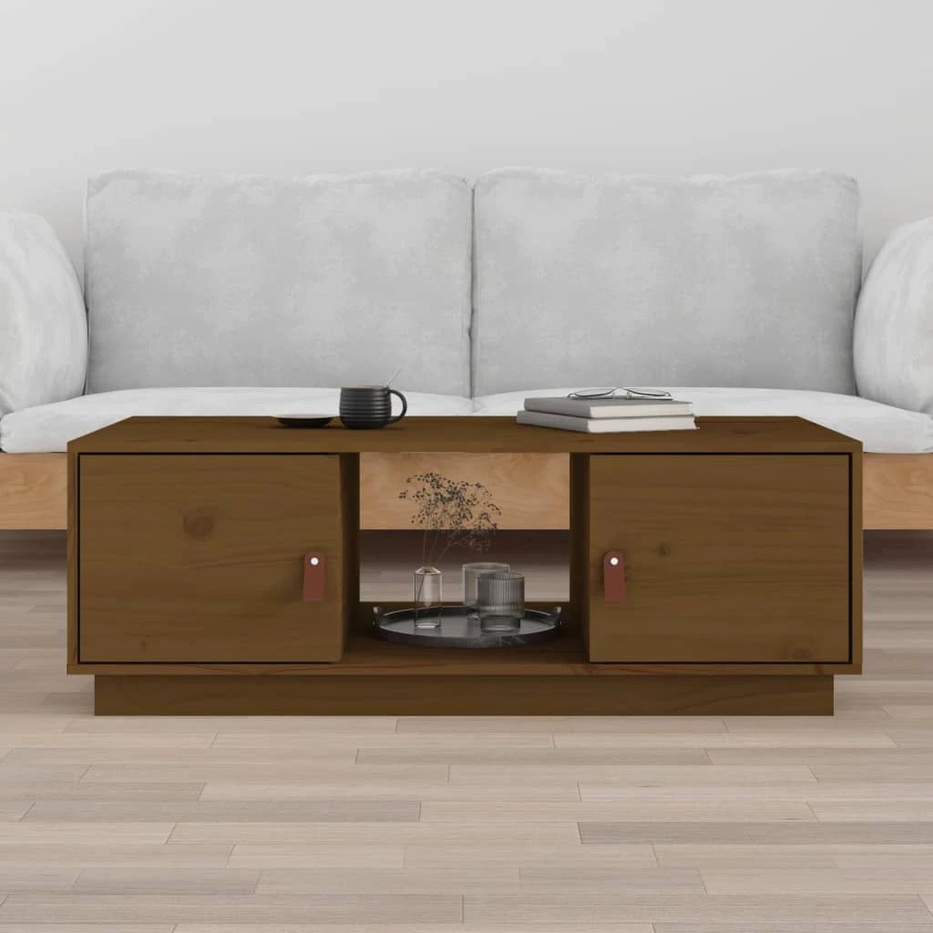 vidaXL VidaXL Coffee Table 100x50x35 cm Solid Pine Rustic Wood With Natural Knots For Living Room - Coffee Table
