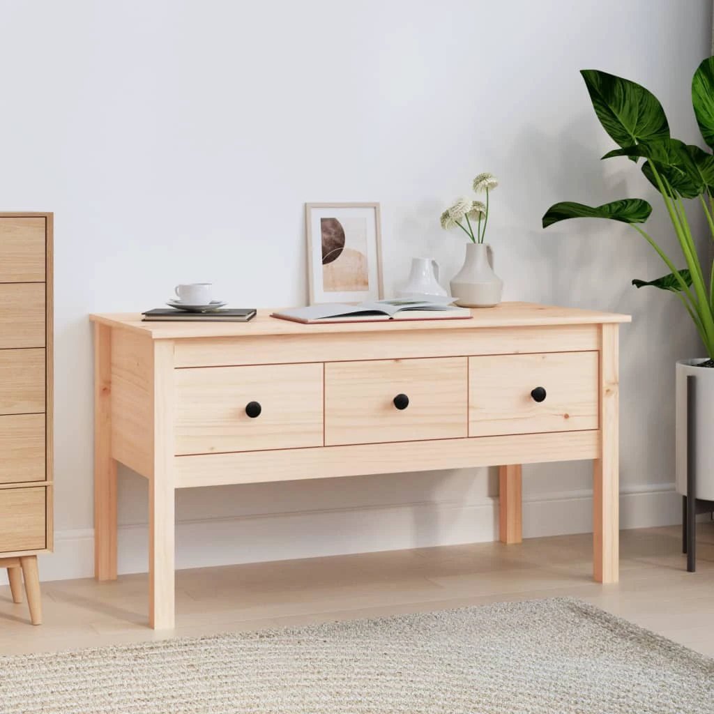 vidaXL VidaXL Coffee Table 102x49x55 cm Solid Pine Wood with Storage Drawers for Living Room - Coffee Table