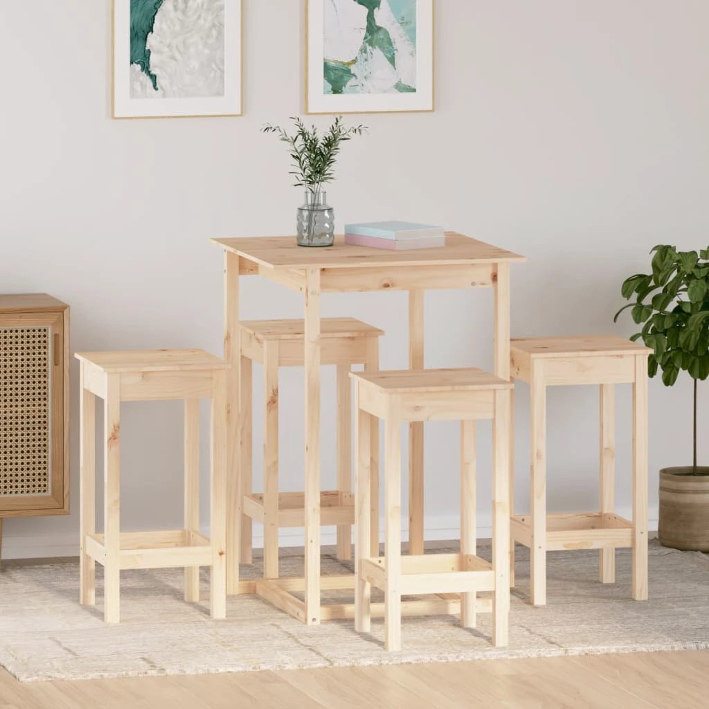 vidaXL 5 Piece Bar Set Solid Wood Pine by vidaXL
