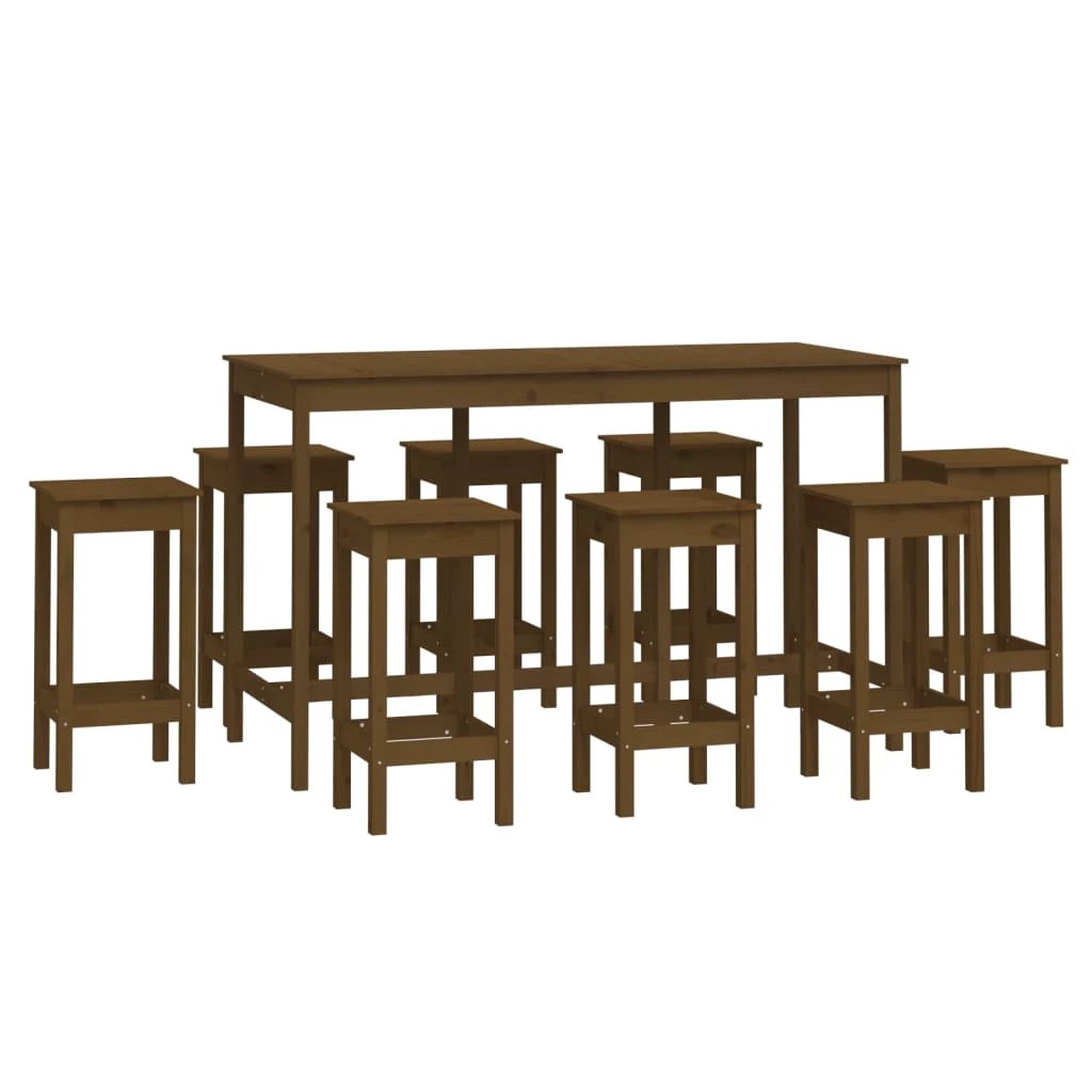 vidaXL vidaXL 9 Piece Bar Set Solid Wood Pine - Dining Set