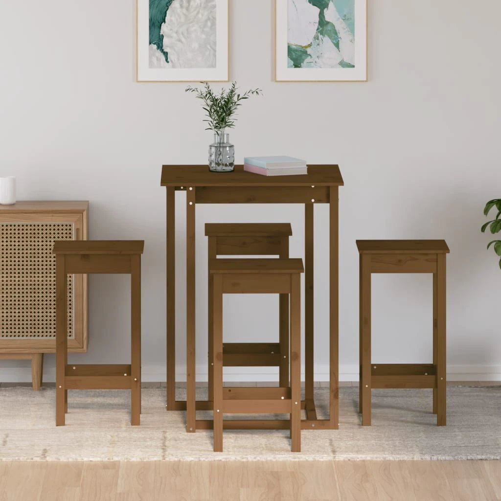 vidaXL vidaXL 5 Piece Bar Set Solid Wood Pine - Dining Set