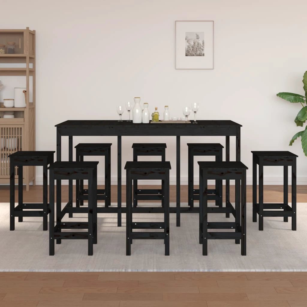 vidaXL vidaXL 9 Piece Bar Set Solid Wood Pine - Dining Set