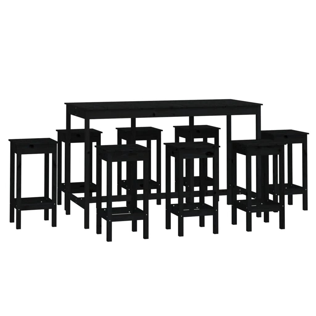 vidaXL vidaXL 9 Piece Bar Set Solid Wood Pine - Dining Set