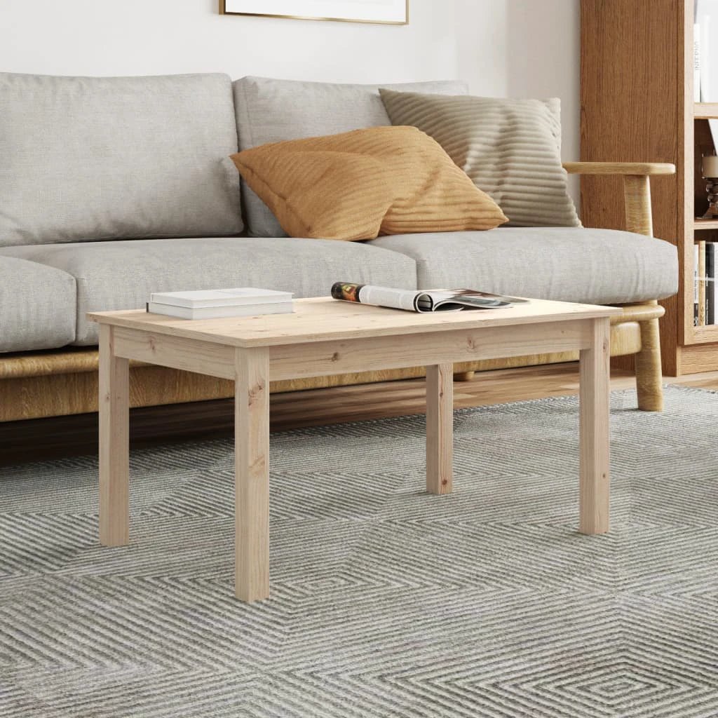 vidaXL vidaXL Coffee Table 80x50x40 Cm Solid Pine Wood With Rustic Wax Finish And Sturdy Frame Living Room Decor - Coffee Table