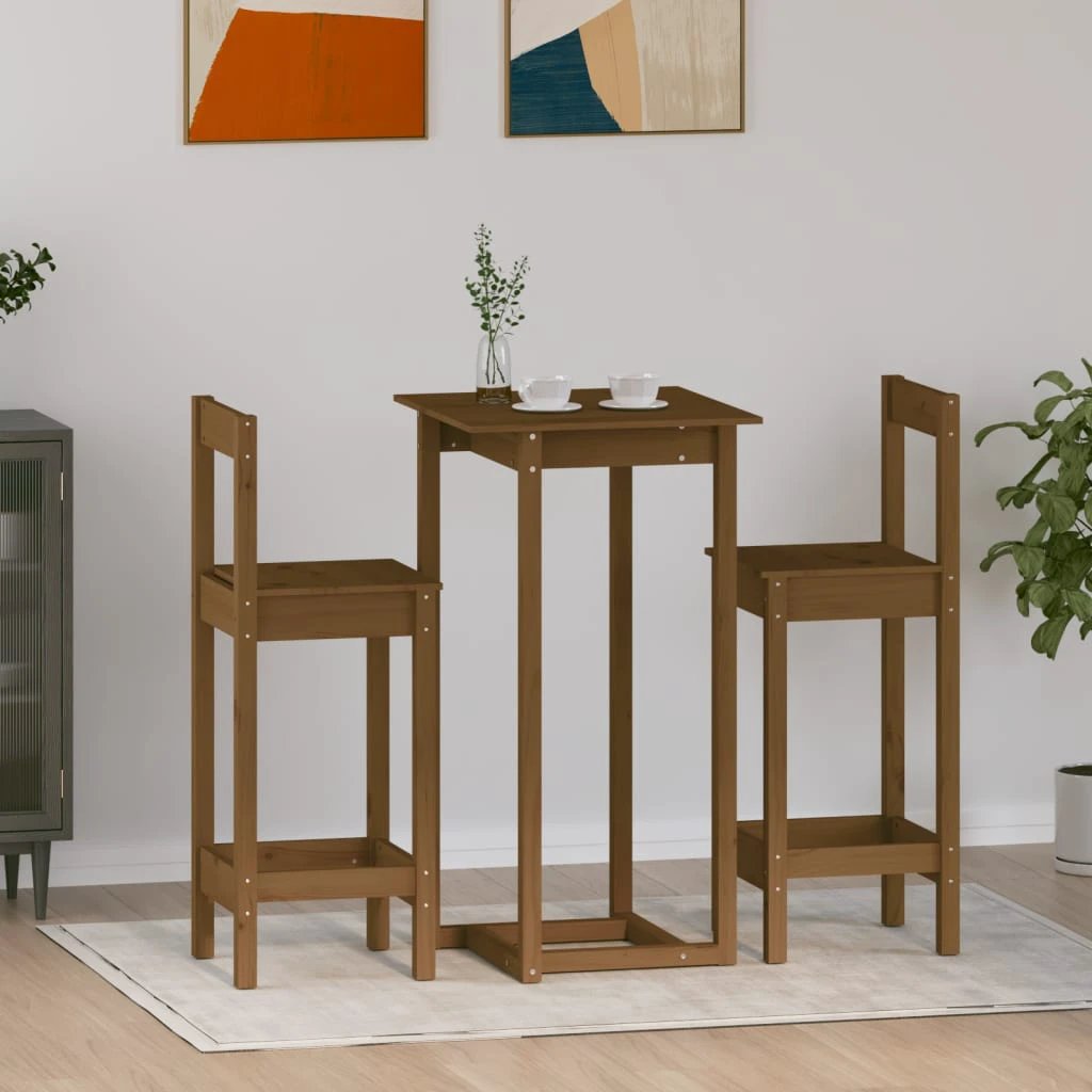vidaXL vidaXL 3 Piece Bar Set Solid Wood Pine - Dining Set