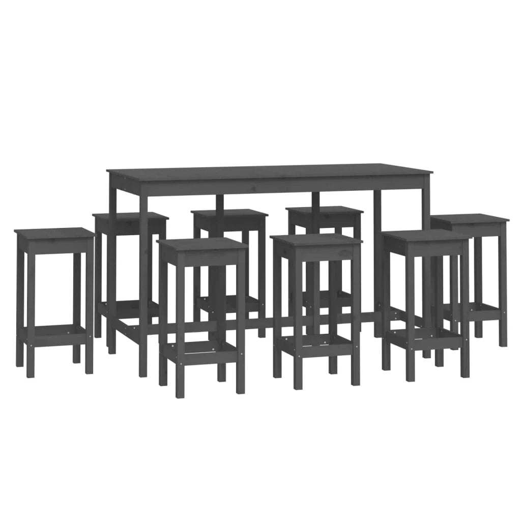 vidaXL vidaXL 9 Piece Bar Set Solid Wood Pine - Dining Set