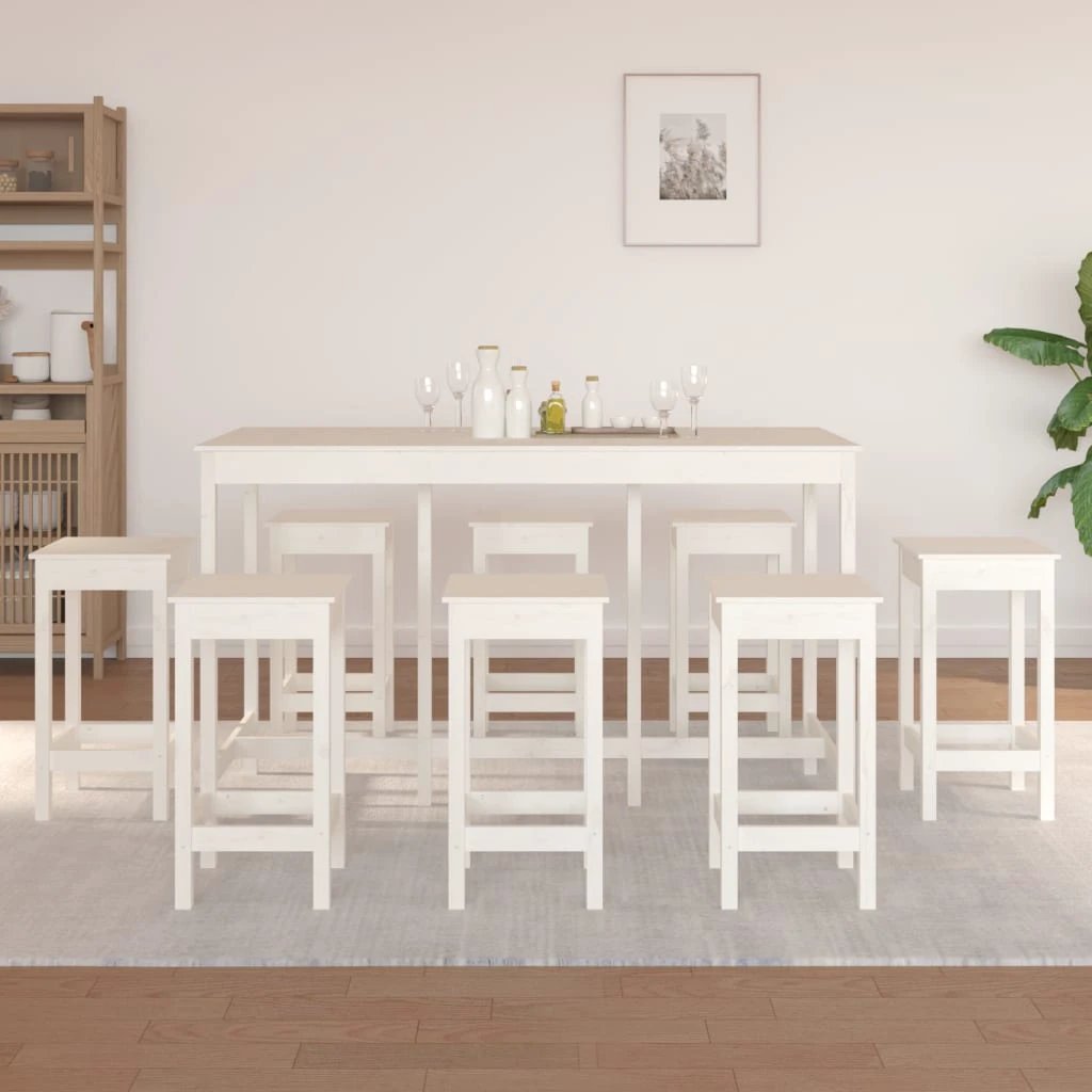 vidaXL vidaXL 9 Piece Bar Set Solid Wood Pine - Dining Set