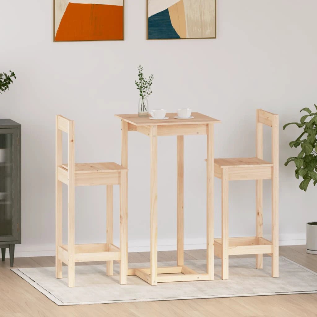 vidaXL vidaXL 3 Piece Bar Set Solid Wood Pine - Dining Set