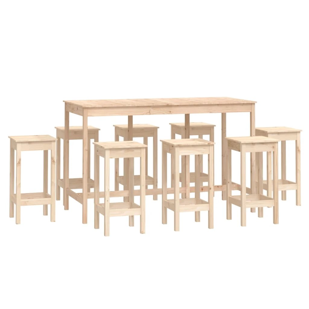 vidaXL 9 Piece Bar Set Solid Wood Pine by vidaXL