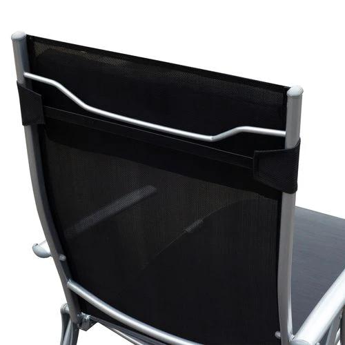 Outsunny Sun Lounger Recliner Foldable 7 Levels Textilene Black Patio - Sun Lounger