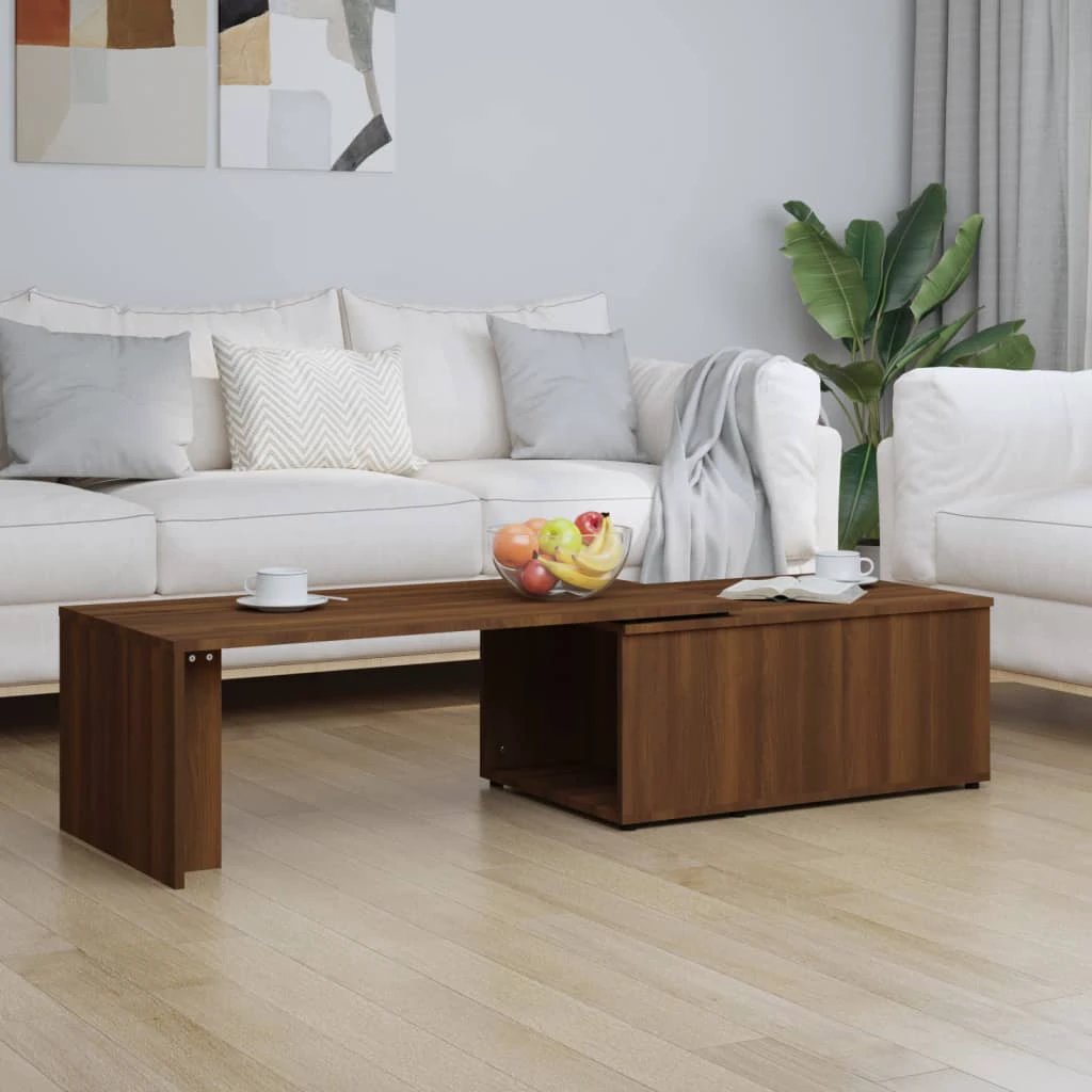 vidaXL Coffee Table 150x50x35 cm Smoked Oak Finish Engineered Wood Living Room Decor by vidaXL
