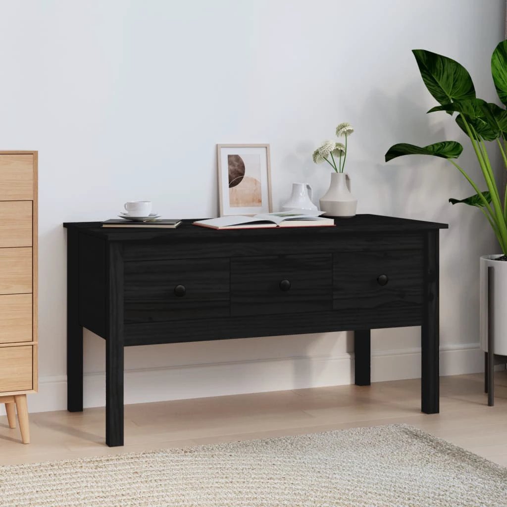 VidaXL Coffee Table 102x49x55 cm Solid Pine Wood with Storage Drawers for Living Room by vidaXL