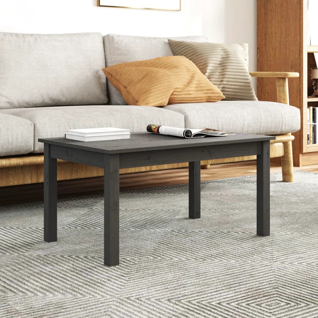 vidaXL Coffee Table 80x50x40 Cm Solid Pine Wood With Rustic Wax Finish And Sturdy Frame Living Room Decor by vidaXL