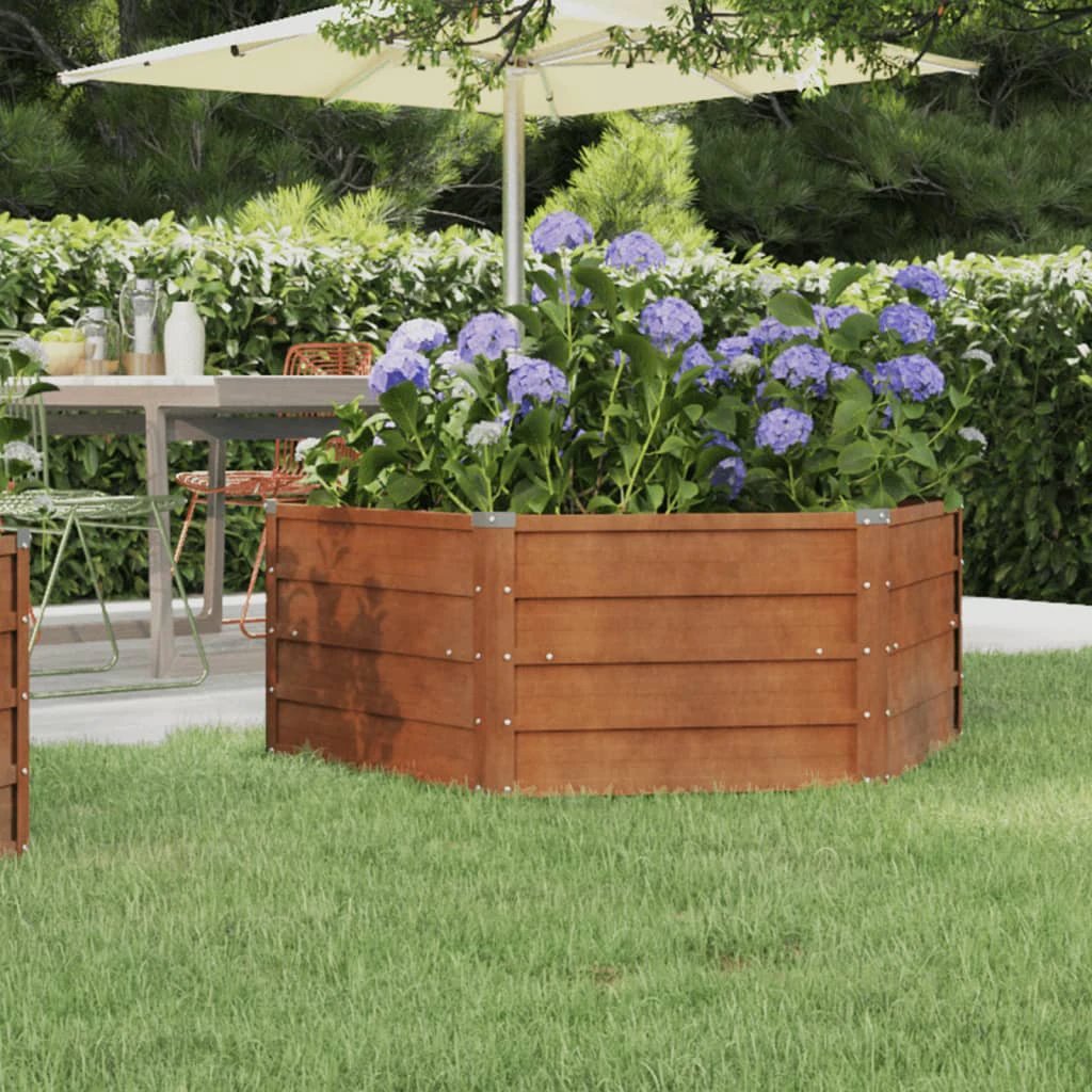 vidaXL Garden Raised Bed Rusty 129x129x45 cm Corten Steel by vidaXL
