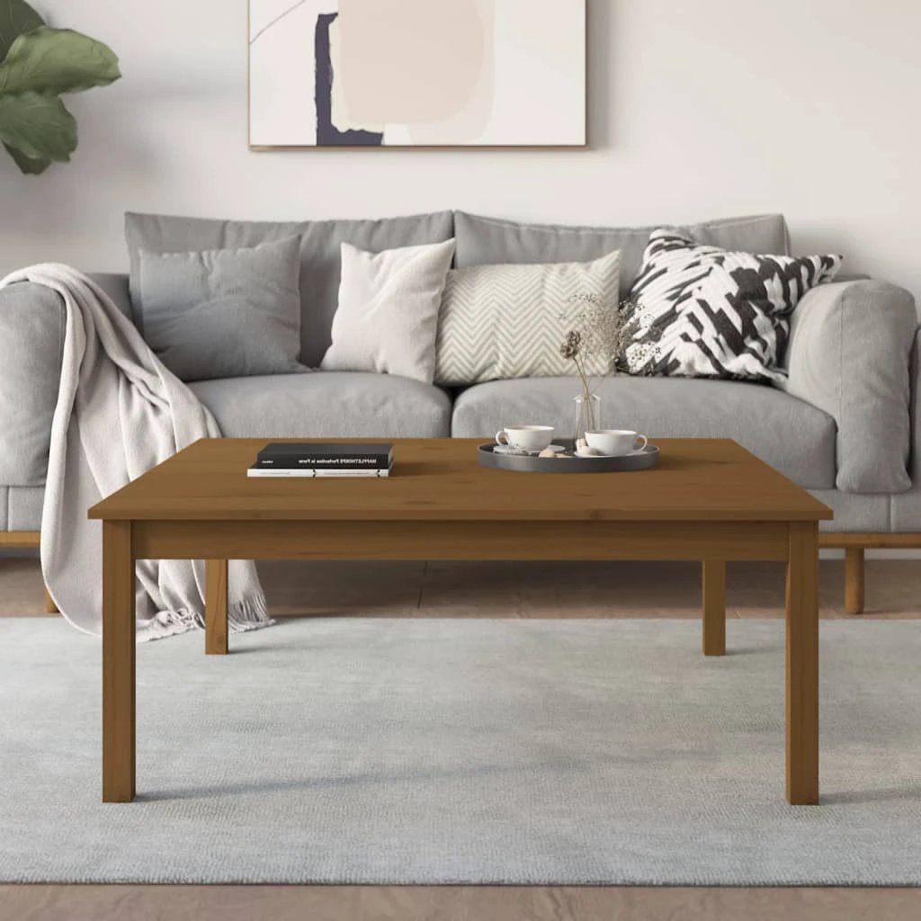 vidaXL Coffee Table 80x50x40 Cm Solid Pine Wood With Rustic Wax Finish And Sturdy Frame Living Room Decor by vidaXL