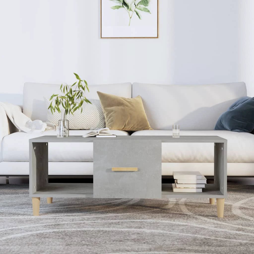 vidaXL VidaXL Premium Coffee Table 102x50x40 cm Smoked Oak Engineered Wood for Living Room - Coffee Table