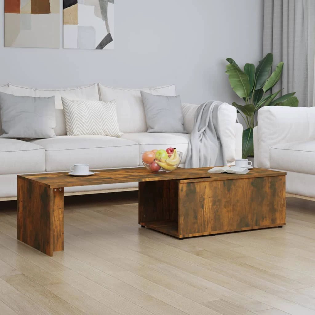 vidaXL Coffee Table 150x50x35 cm Smoked Oak Finish Engineered Wood Living Room Decor by vidaXL