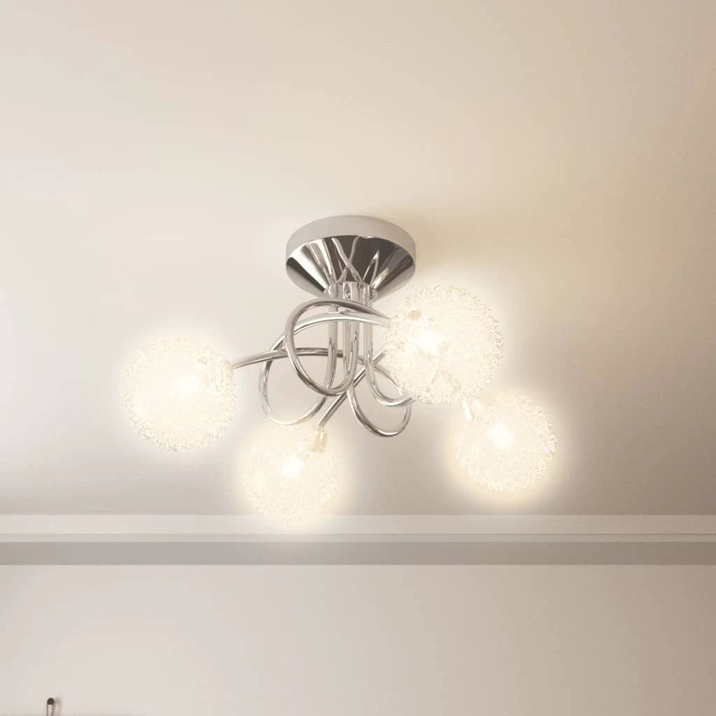 vidaXL Pro Ceiling Lamp 4 Light Mesh Wire Shades Home - Ceiling Lights