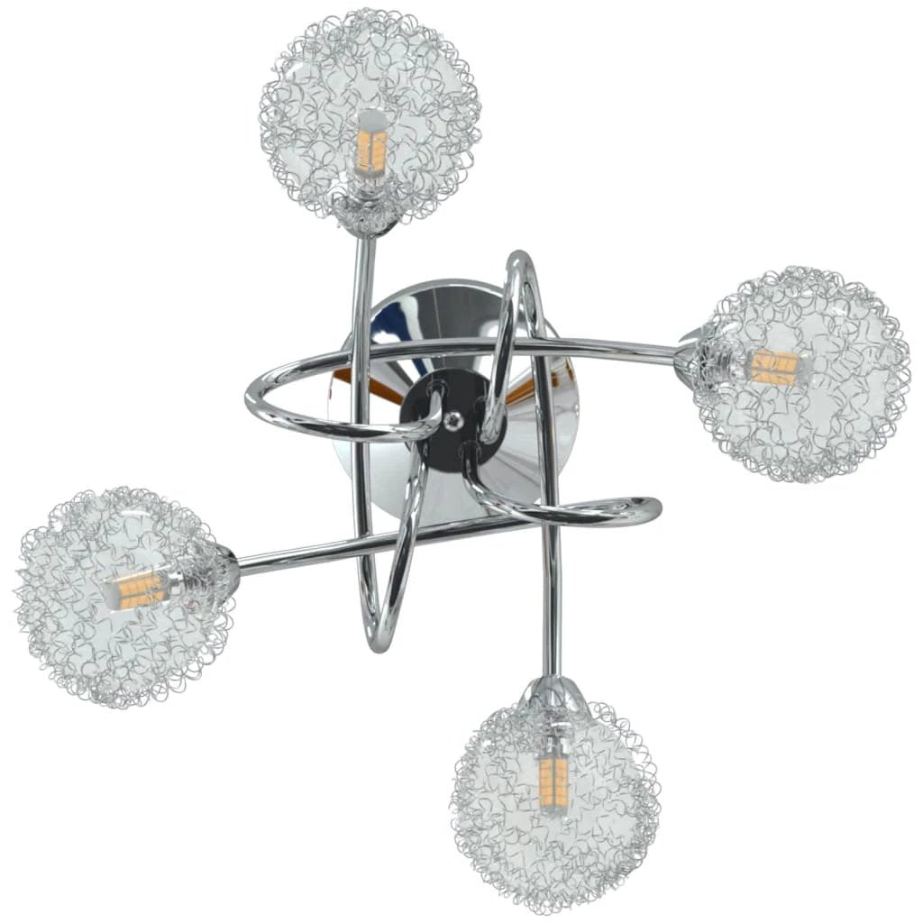 vidaXL Pro Ceiling Lamp 4 Light Mesh Wire Shades Home - Ceiling Lights