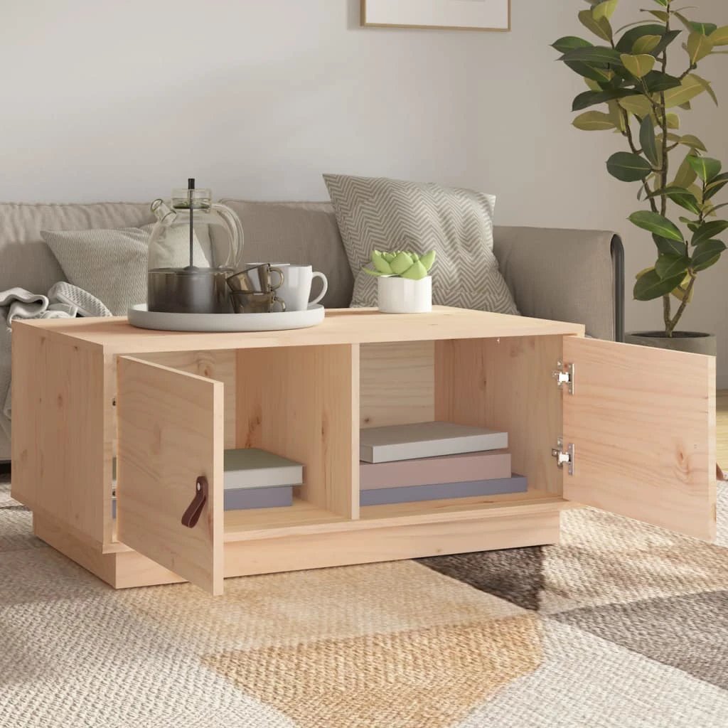 Rustic Solid Pine Wood Coffee Table 80x50x35 cm With Natural Knots And Grain For Stylish Living Rooms by vidaXL