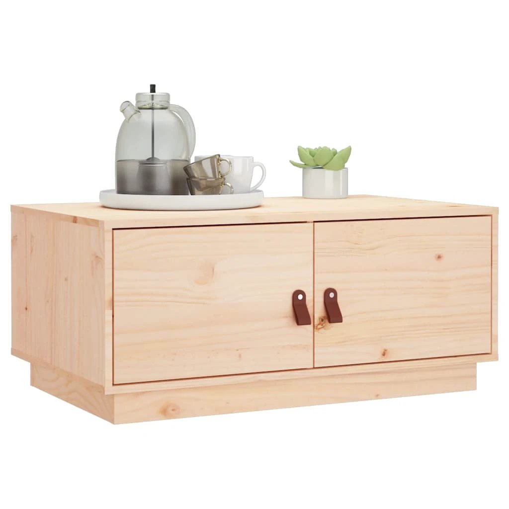 Rustic Solid Pine Wood Coffee Table 80x50x35 cm With Natural Knots And Grain For Stylish Living Rooms by vidaXL