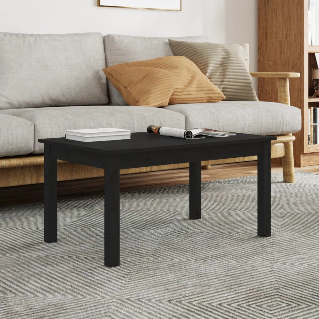 vidaXL Coffee Table 80x50x40 Cm Solid Pine Wood With Rustic Wax Finish And Sturdy Frame Living Room Decor by vidaXL