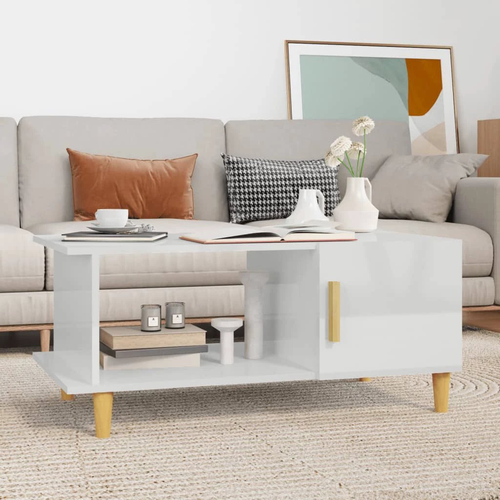 vidaXL VidaXL Coffee Table 90x50x40cm Engineered Wood Moisture Resistant With Storage Living Room - Coffee Table
