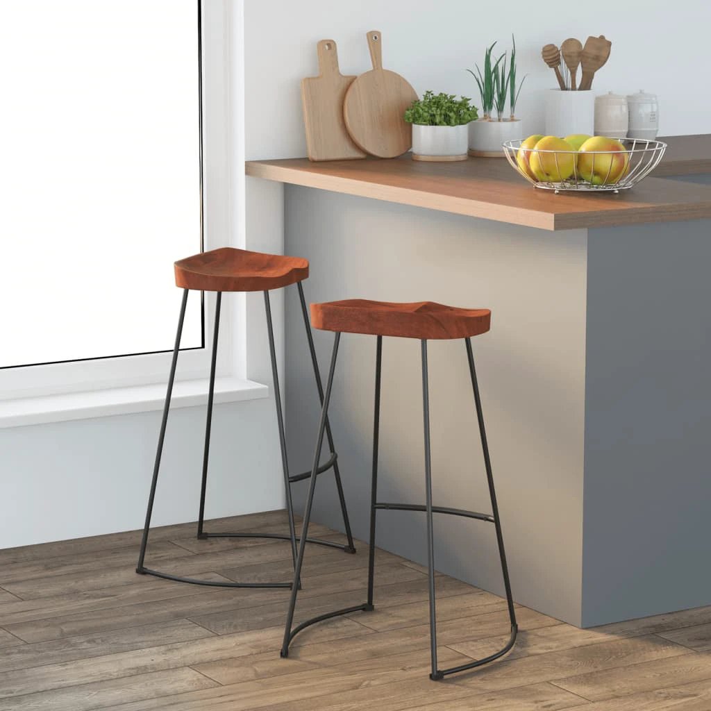 vidaXL Gavin Bar Stools 2 pcs 45x38x53 cm Solid Wood Mango - Bar Stool