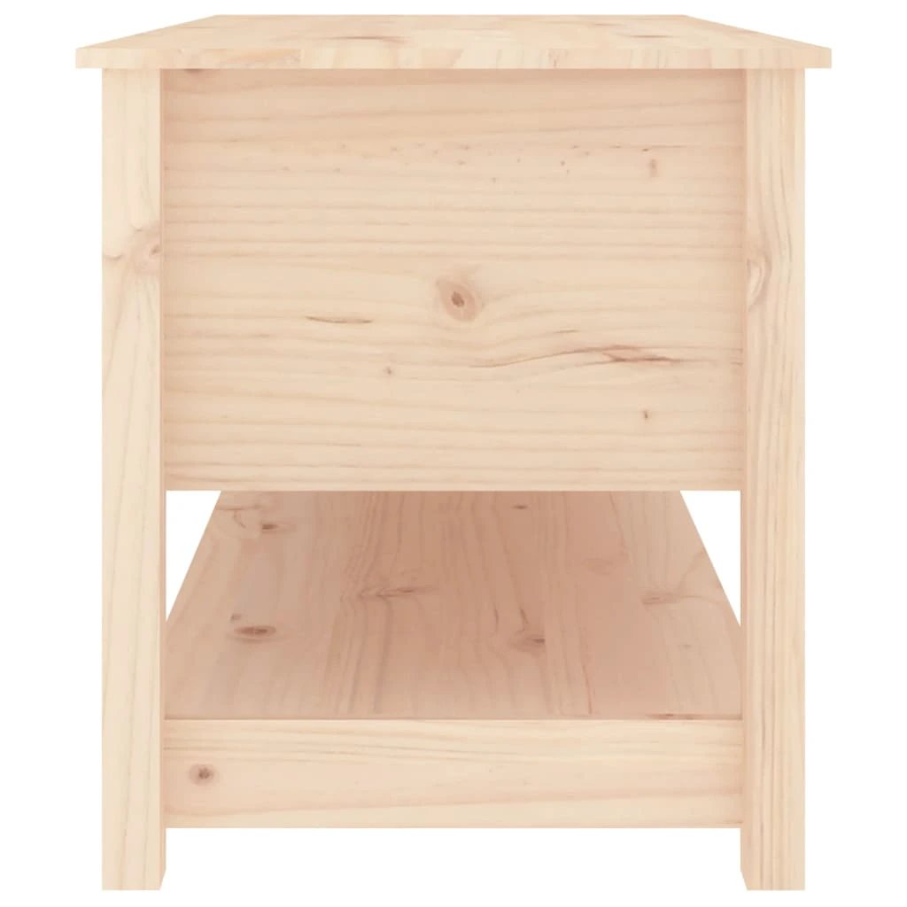 vidaXL Solid Pine Coffee Table 102X49X55 cm Two Drawers and Shelf Living Room Storage Rustic Finish - Coffee Table