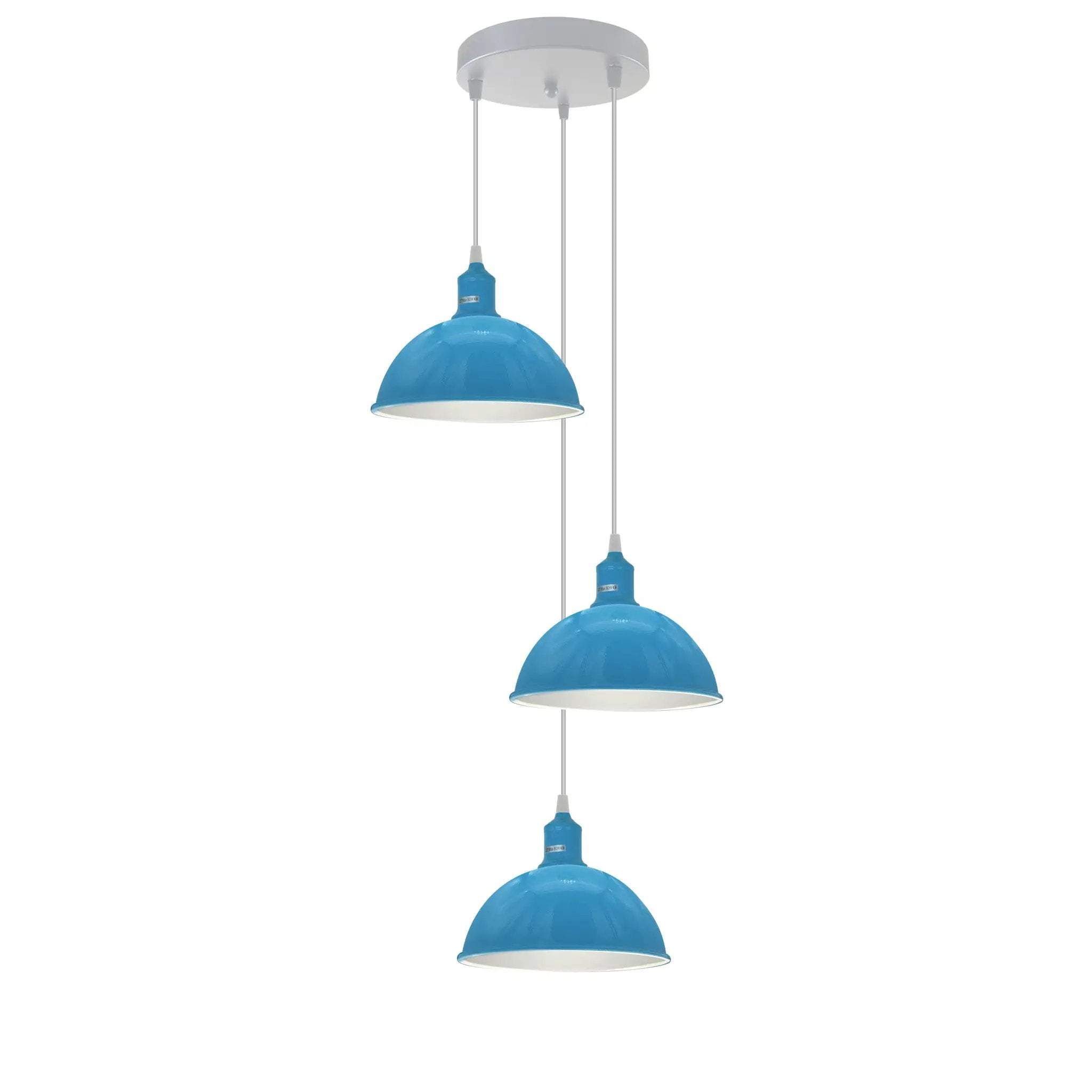 Ledsone Vintage Industrial Round Three Outlet 21cm Pendant Retro Ceiling Light E27Edison - Pendant Lights