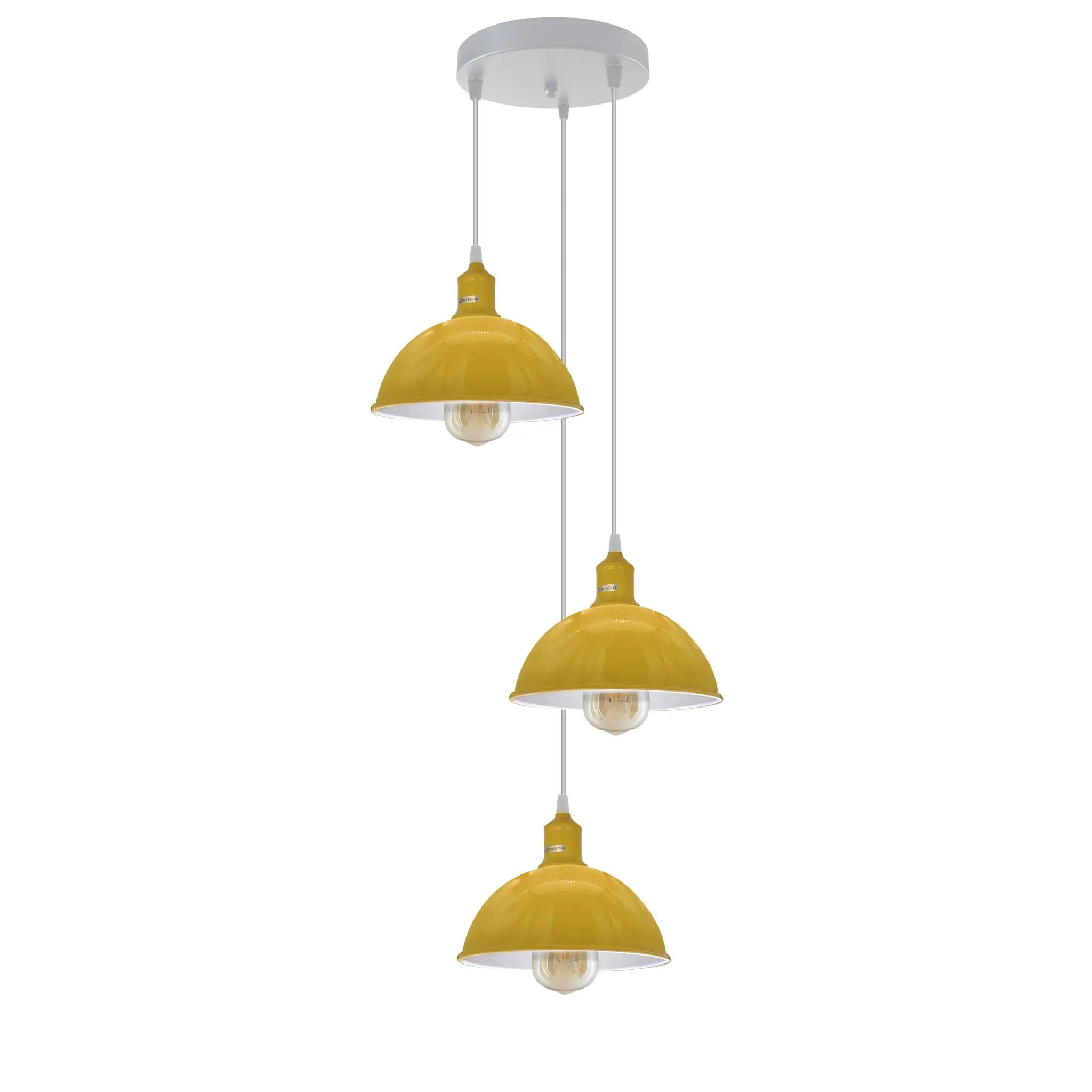 Ledsone Vintage Industrial Round Three Outlet 21cm Pendant Retro Ceiling Light E27Edison - Pendant Lights