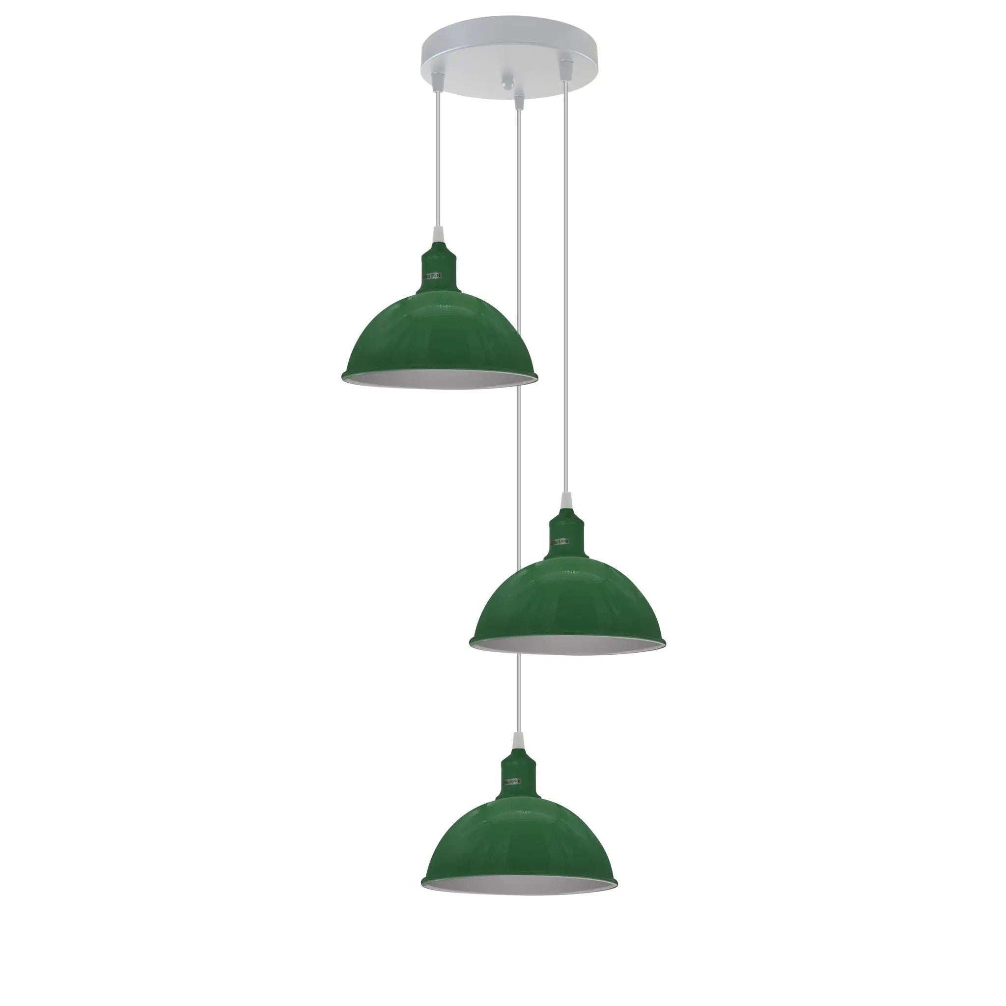 Ledsone Vintage Industrial Round Three Outlet 21cm Pendant Retro Ceiling Light E27Edison - Pendant Lights
