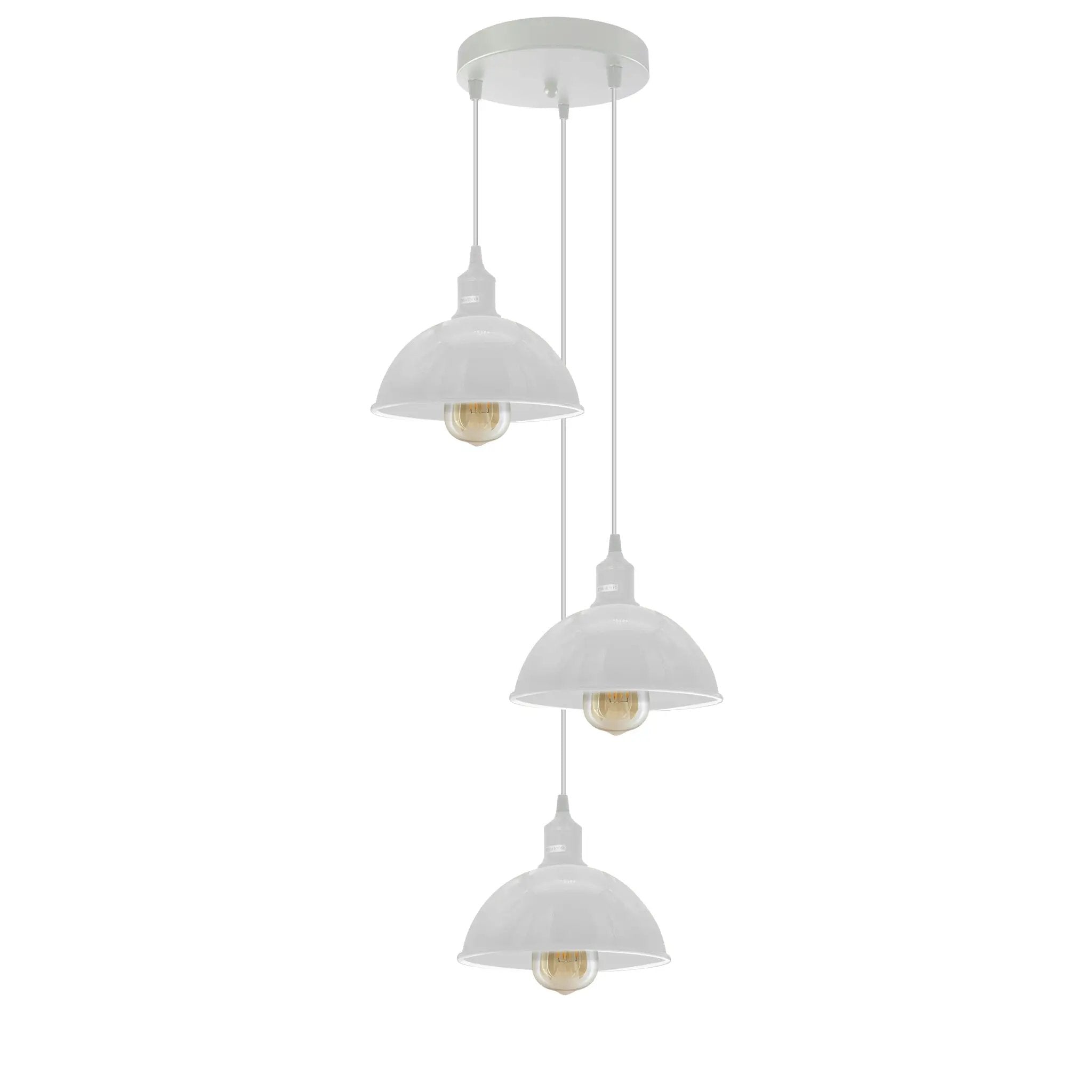 Ledsone Vintage Industrial Round Three Outlet 21cm Pendant Retro Ceiling Light E27Edison - Pendant Lights