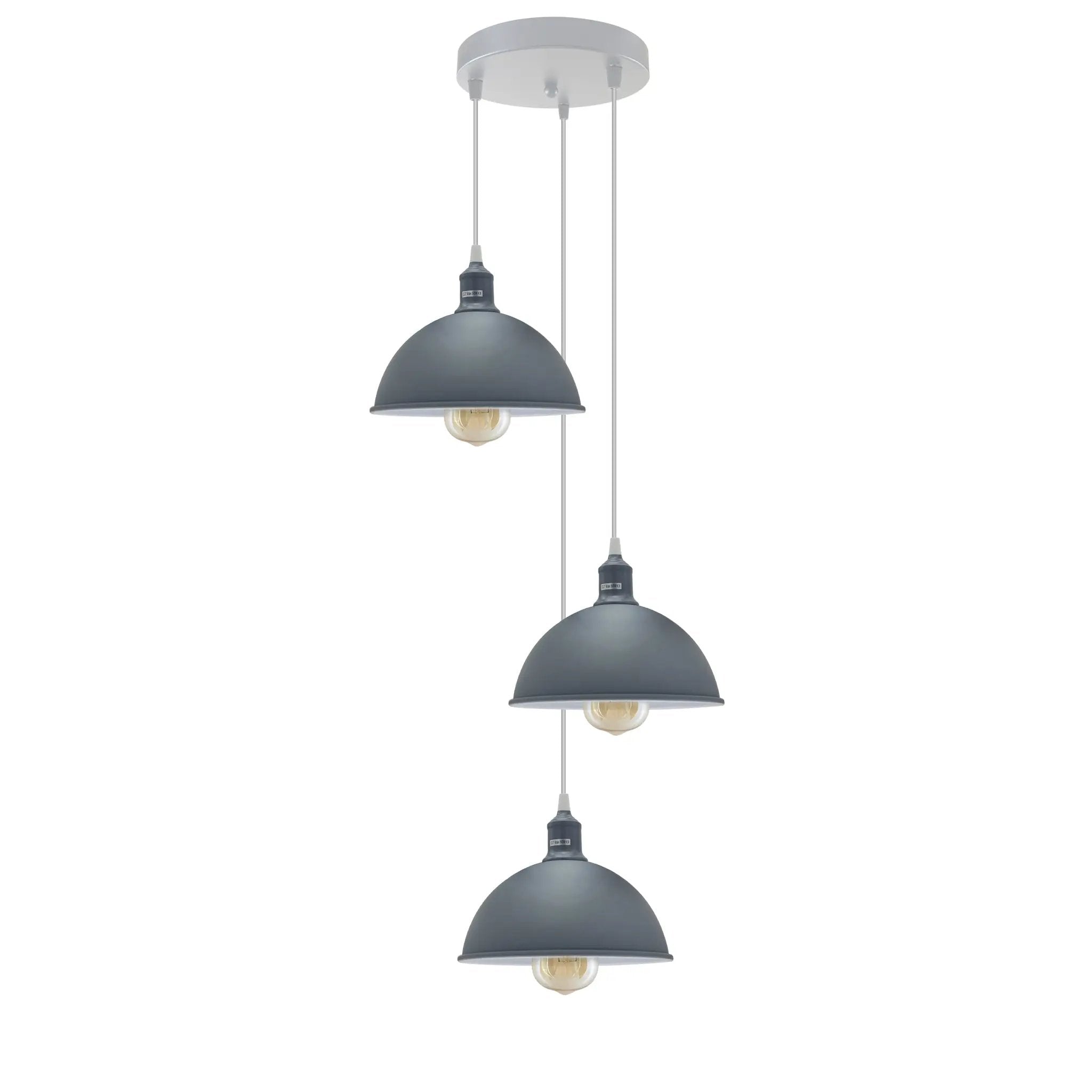Ledsone Vintage Industrial Round Three Outlet 21cm Pendant Retro Ceiling Light E27Edison - Pendant Lights
